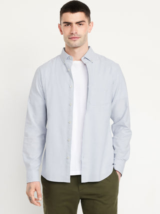 Camisa Manga Larga con Bolsillo de Algodón