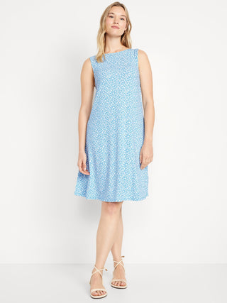 Vestido sin Mangas Cuello Alto