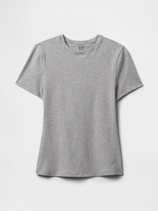 Camisa Ajustada Cuello Redondo de Algodón