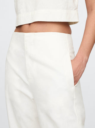 High-Waisted Ankle-Length Trousers with Pockets