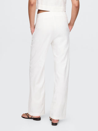 High-Waisted Ankle-Length Trousers with Pockets