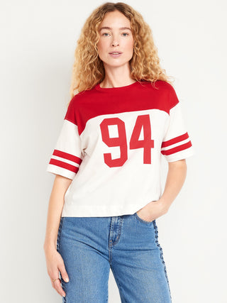 Camiseta Manga Corta con Estampado de Rayas