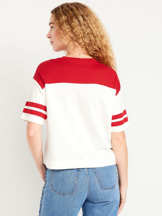 Camiseta Manga Corta con Estampado de Rayas
