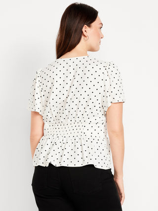 Blusa Cuello V con Botones Delanteros