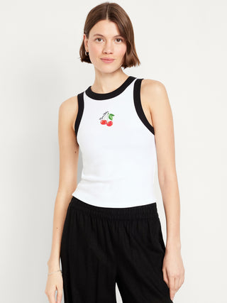Camiseta sin Mangas con Diseño Cereza