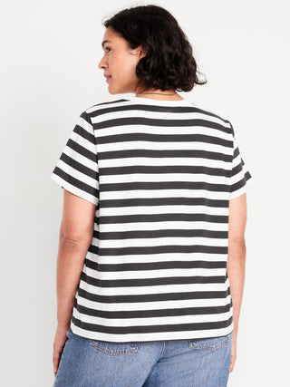 Camiseta Cuello Redondo con Estampado de Rayas