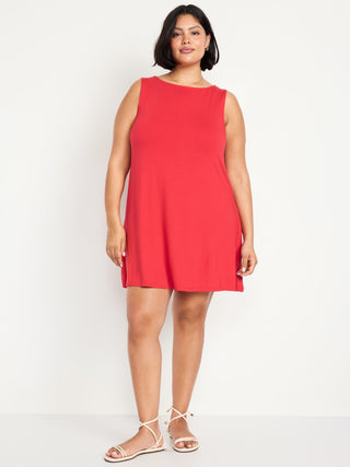 Vestido sin Mangas Cuello Alto