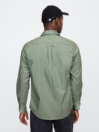 Camisa Manga Larga con Bolsillo de Algodón