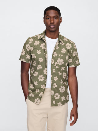 Camisa Manga Corta con Estampado Floral