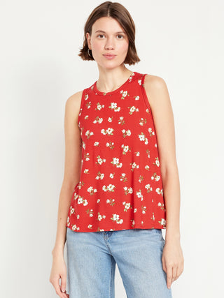 Blusa sin Mangas Cuello Redondo