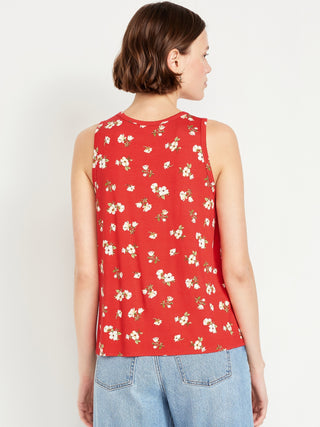 Blusa sin Mangas Cuello Redondo