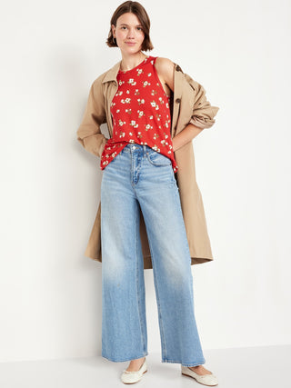 Blusa sin Mangas Cuello Redondo