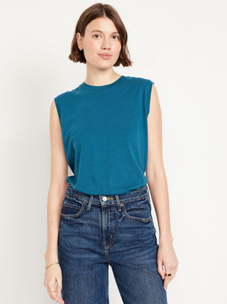 Camiseta sin Mangas Cuello Redondo