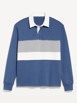 Sudadera Cuello Polo con Estampado Rayas