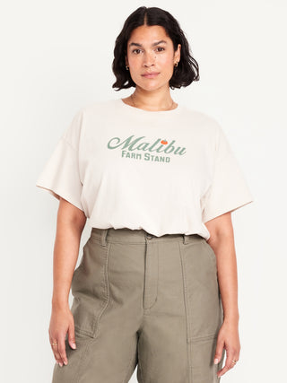 Camiseta Manga Corta con Gráfico de Algodón