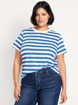 Camiseta Cuello Redondo con Estampado de Rayas