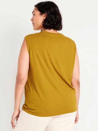 Camiseta sin Mangas Cuello Redondo