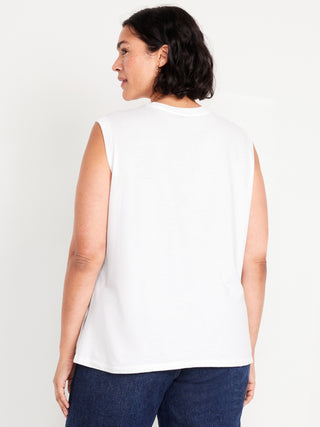 Camiseta sin Mangas Cuello Redondo