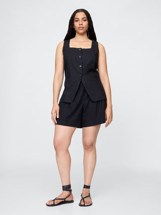 Short Talle Alto con Detalle Plisado