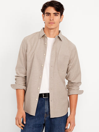 Camisa Manga Larga con Bolsillo de Algodón