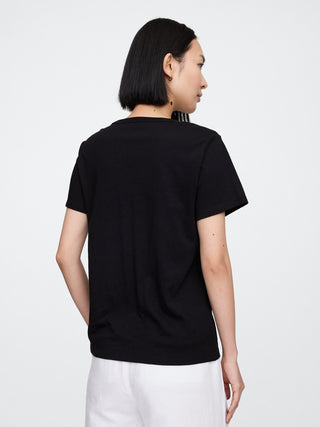 Camiseta Manga Corta Cuello V de Algodón