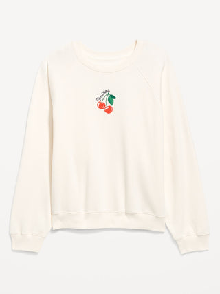 Sudadera Cuello Redondo con Gráfico de Cereza