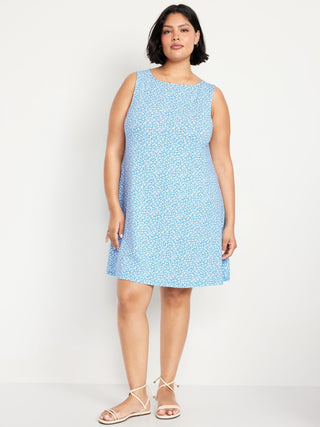 Vestido sin Mangas Cuello Alto