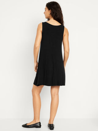 Vestido sin Mangas Cuello Alto
