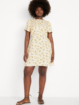 Vestido Manga Corta con Estampado