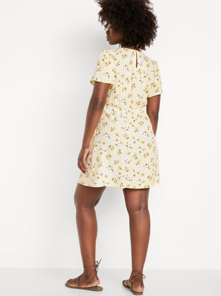 Vestido Manga Corta con Estampado