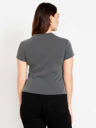 Camiseta Ajustada Manga Corta de Algodón