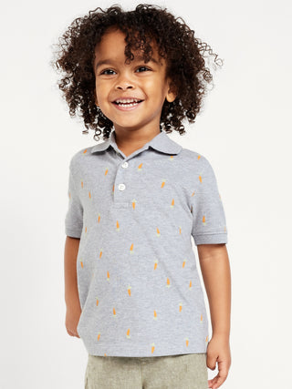 Polo Manga Corta de Algodón con Estampado, Bebé