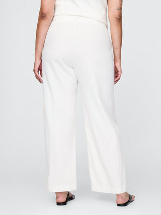 High-Waisted Ankle-Length Trousers with Pockets