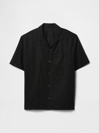 Camisa Manga Corta con Bolsillo de Lino