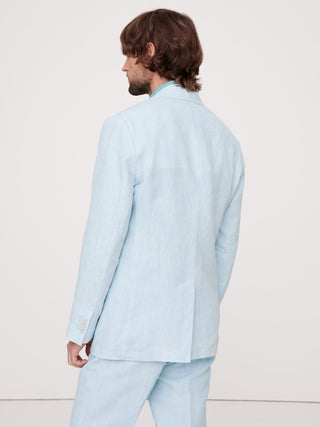 Blazer Regular Fit con Bolsillos de Lino