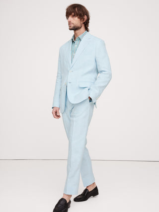 Blazer Regular Fit con Bolsillos de Lino