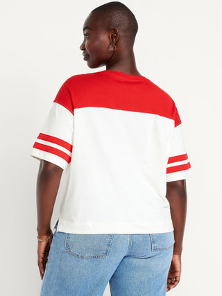 Camiseta Manga Corta con Estampado de Rayas