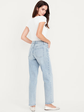 Jeans Holgados Talle Alto con Bolsillos