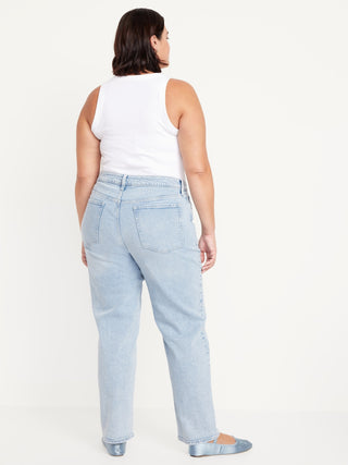 Jeans Holgados Talle Alto con Bolsillos