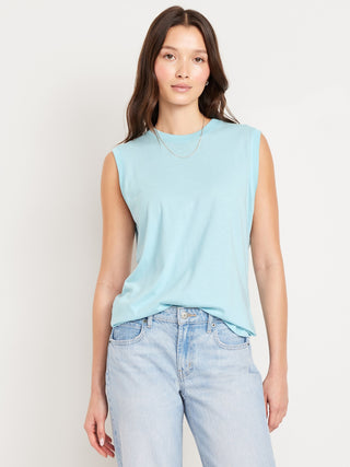 Camiseta sin Mangas Cuello Redondo