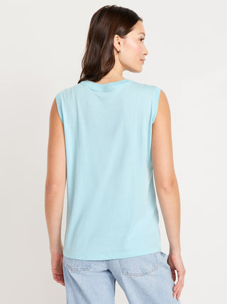 Camiseta sin Mangas Cuello Redondo