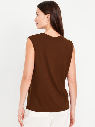 Camiseta sin Mangas Cuello Redondo