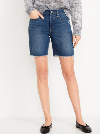 Short Denim Talle Alto con Bolsillos