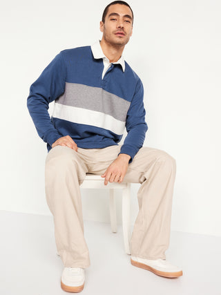 Sudadera Cuello Polo con Estampado Rayas