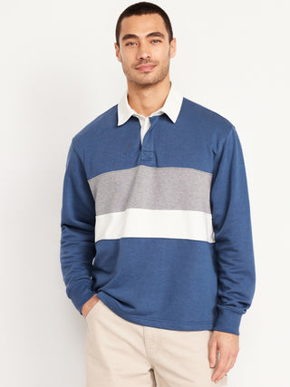 Sudadera Cuello Polo con Estampado Rayas