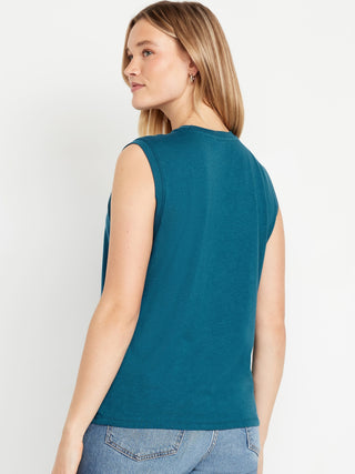 Camiseta sin Mangas Cuello Redondo