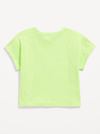 Camiseta Manga Corta con Dobladillo, Niña