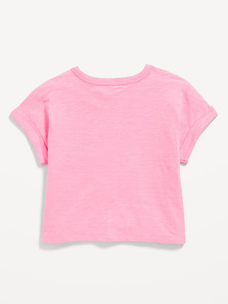 Camiseta Manga Corta con Dobladillo, Niña