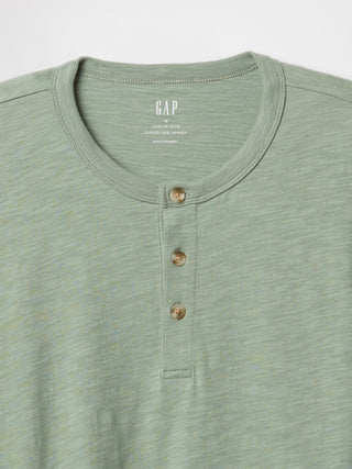 Camiseta henley holgada con bajo redondeado de Lived-In.