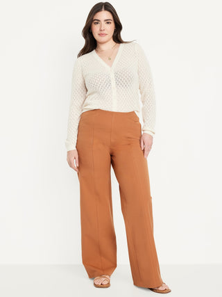 Pantalón Talle Alto con Bolsillos de Algodón